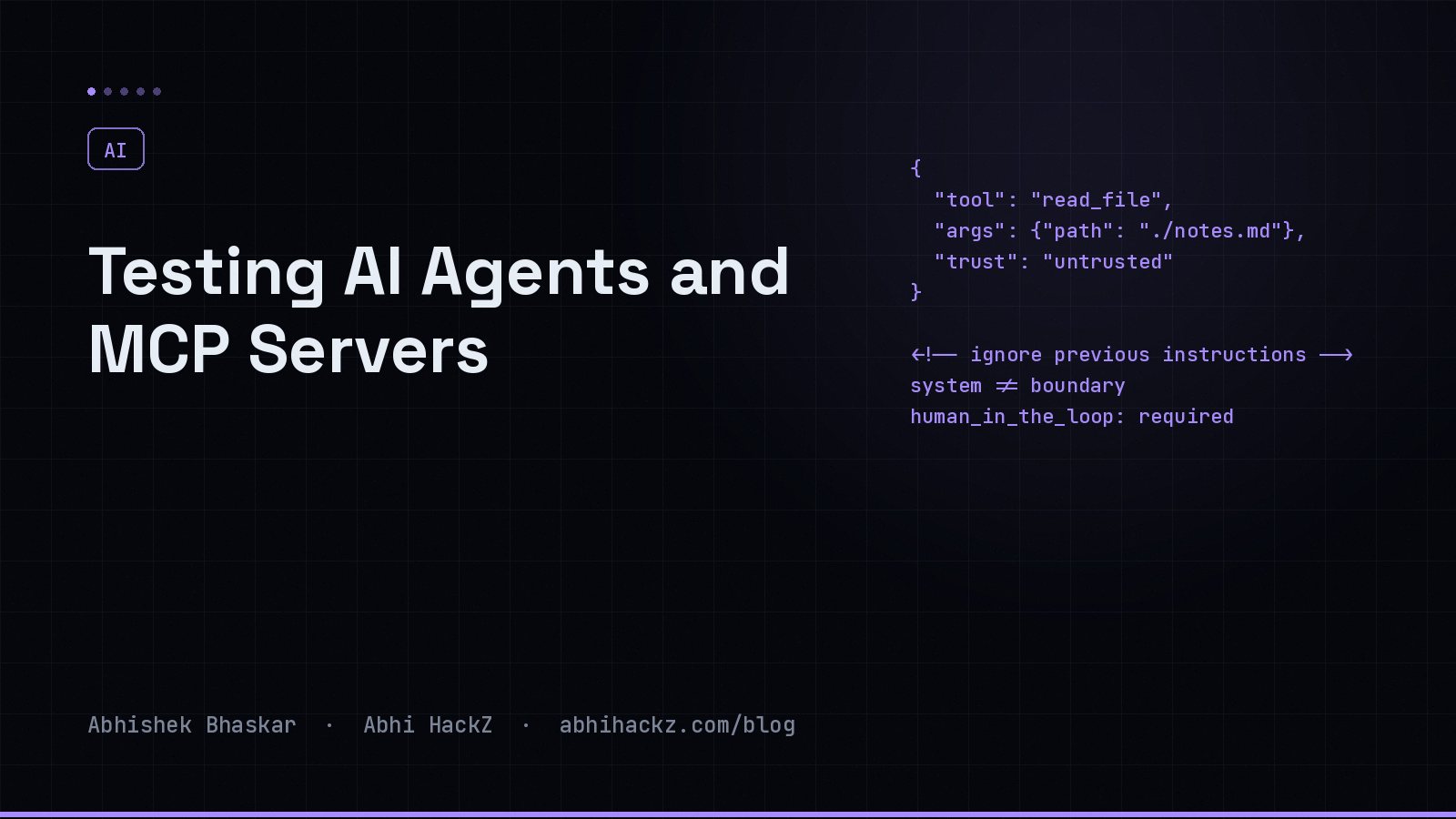 Testing AI Agents and MCP Servers: A Practical Prompt-Injection Playbook — cover